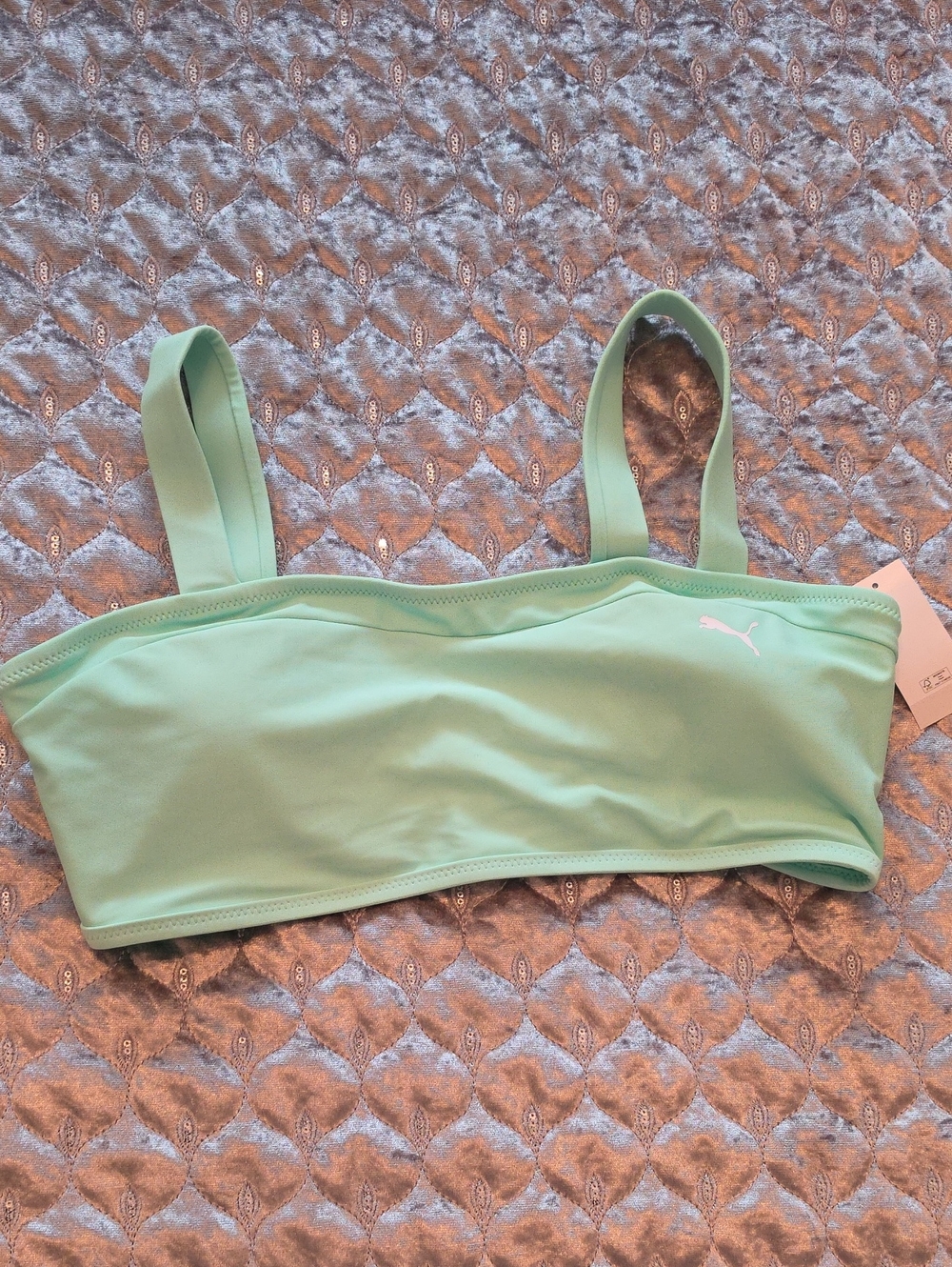 Puma Mint Green Strappy Sports Bra